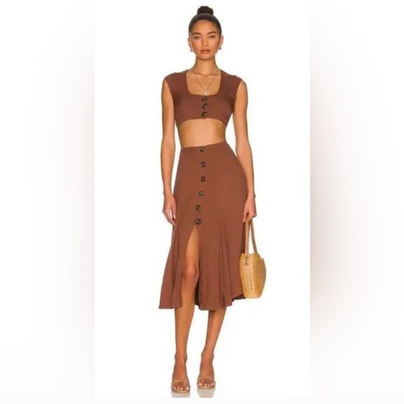 REVOLVE Dresses & Skirts - Anna Nata Courtney Skirt in Sepia Brown